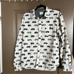 Men’s Rebel James & Charli vintage button down with cars